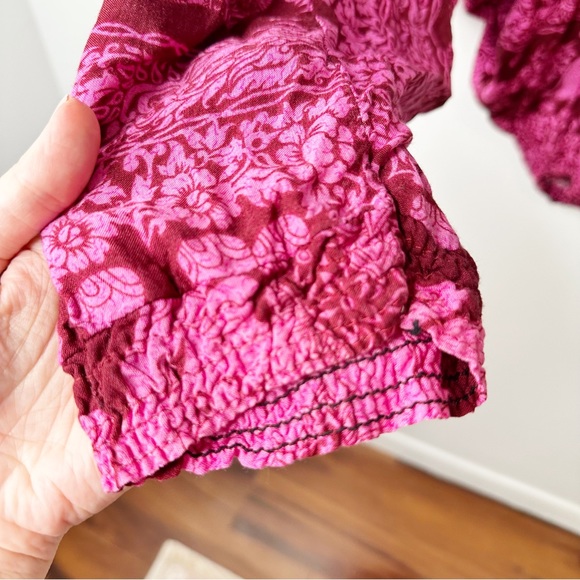 Pink Elephant Print Hippie Boho Drop Croctch Romper M/L - Picture 5 of 5